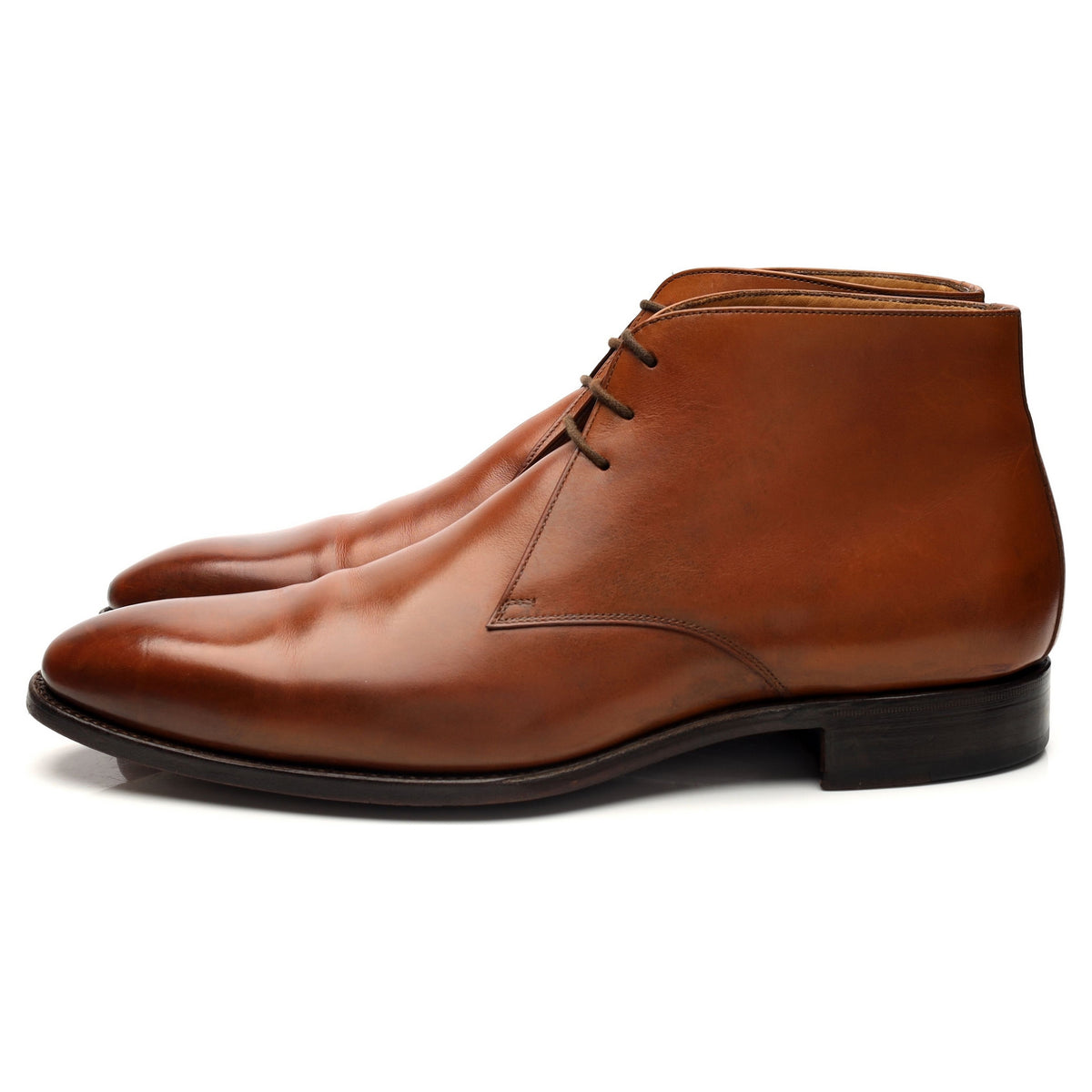 &#39;Charlie 7991&#39; Tan Brown Leather Chukka Boots UK 10