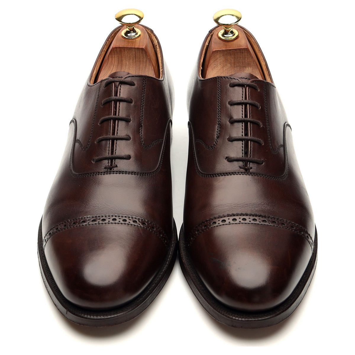 Peal &amp; Co Dark Brown Leather Oxford UK 8.5 US 9.5 D