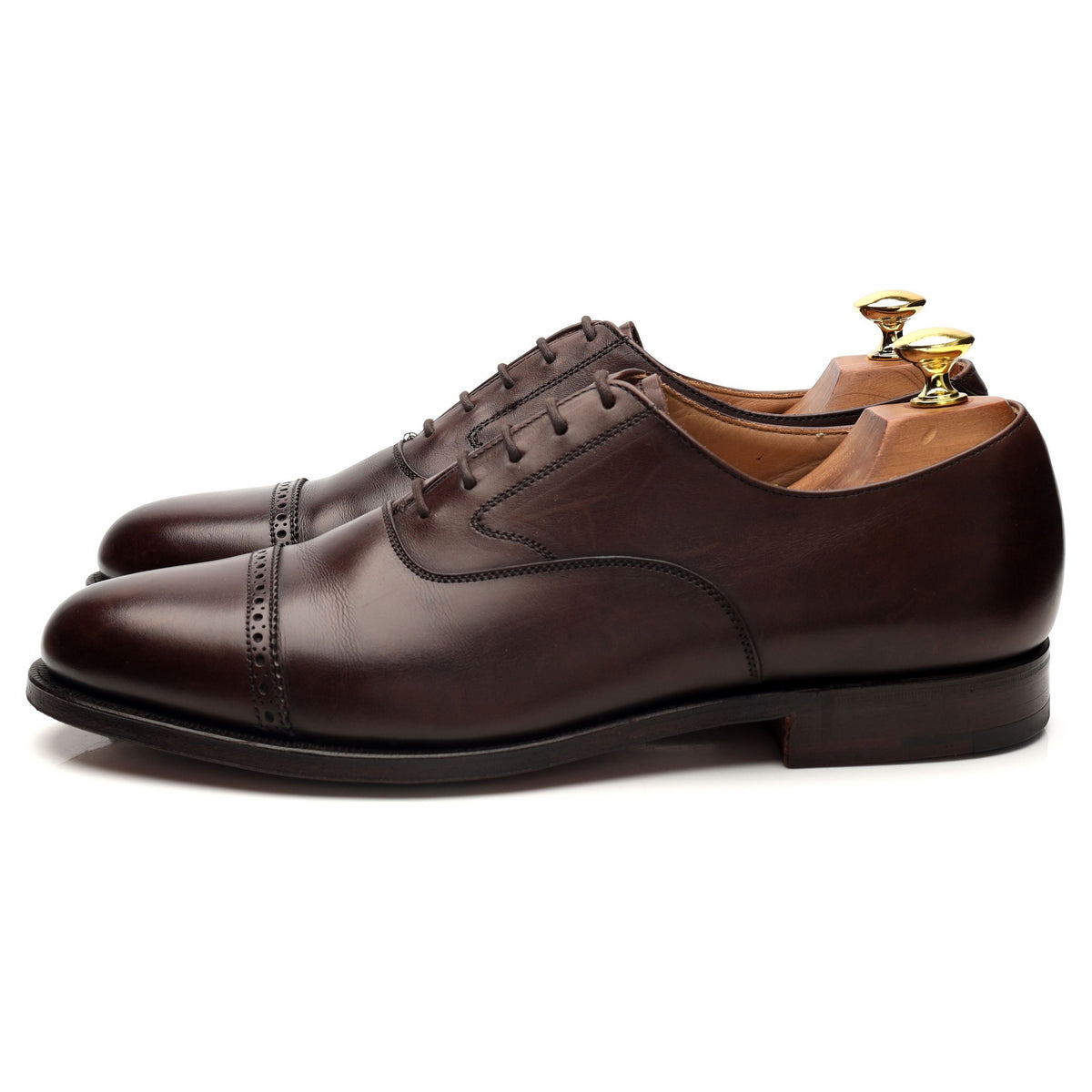 Peal &amp; Co Dark Brown Leather Oxford UK 8.5 US 9.5 D
