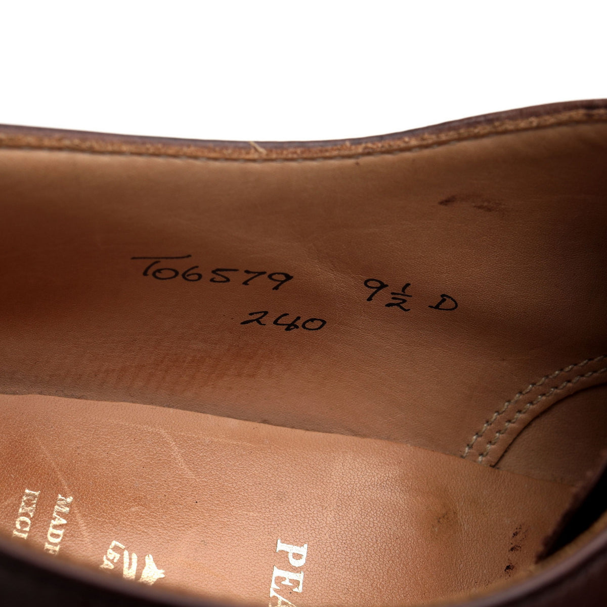 Peal &amp; Co Dark Brown Leather Oxford UK 8.5 US 9.5 D