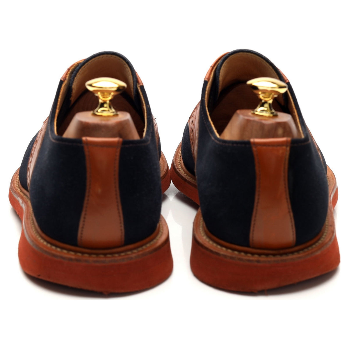 Mark McNairy &#39;The Saddle&#39; Blue Suede / Tan Brown Leather Derby UK 9 F