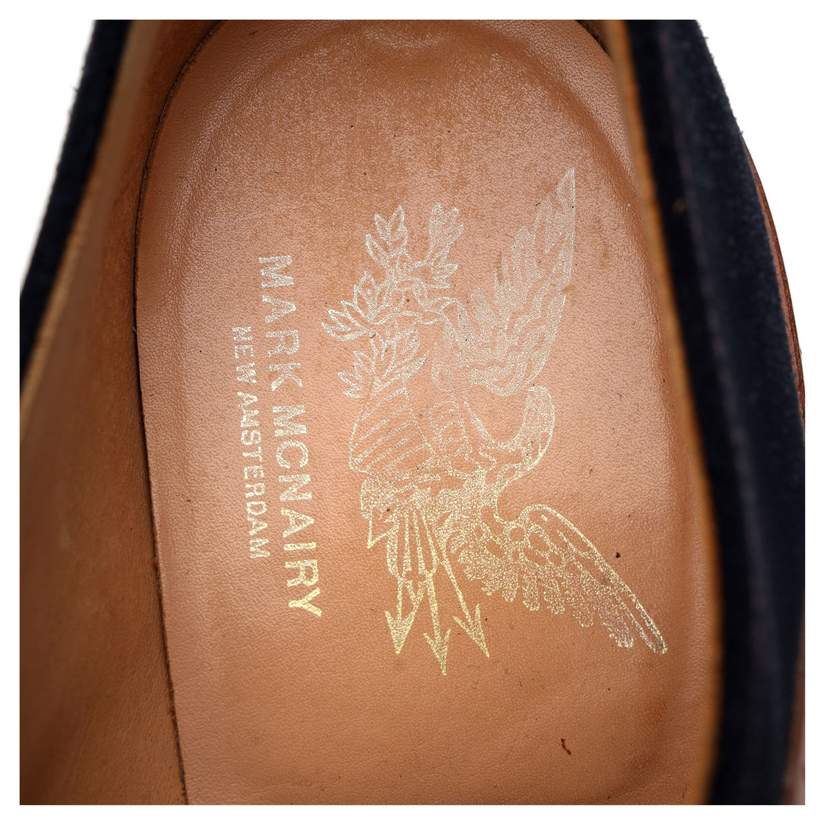 Mark McNairy &#39;The Saddle&#39; Blue Suede / Tan Brown Leather Derby UK 9 F