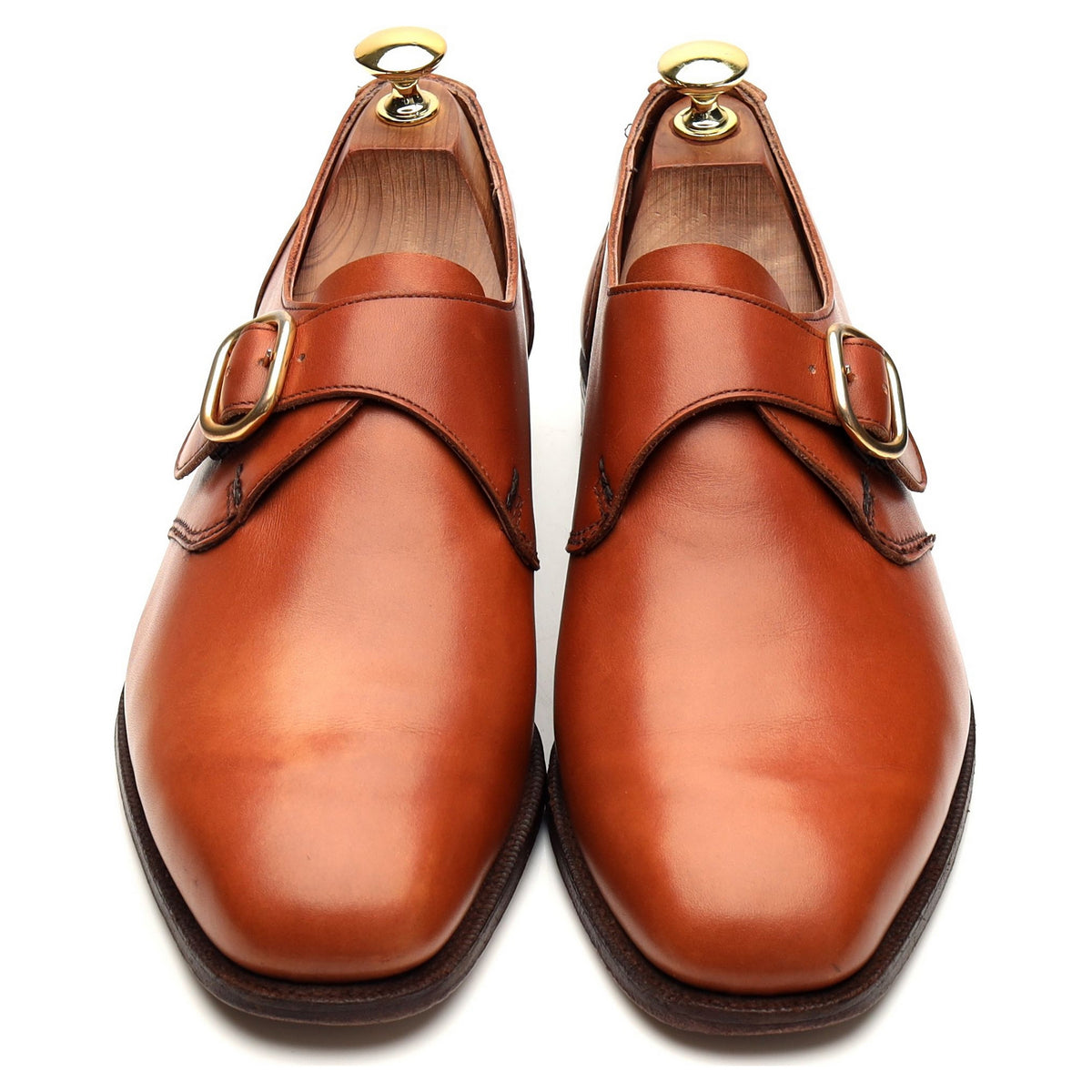 Tan Brown Leather Monk Strap UK 8.5 F