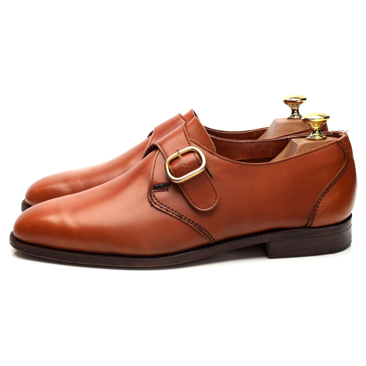 Tan Brown Leather Monk Strap UK 8.5 F