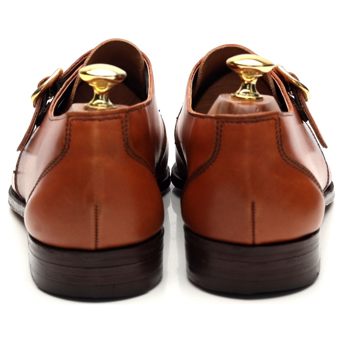 Tan Brown Leather Monk Strap UK 8.5 F