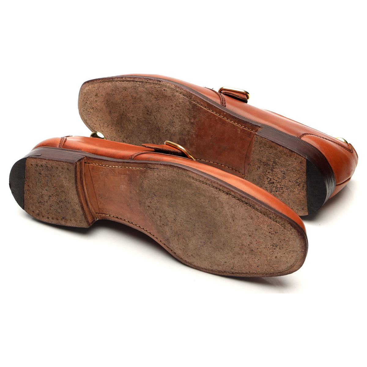 Tan Brown Leather Monk Strap UK 8.5 F