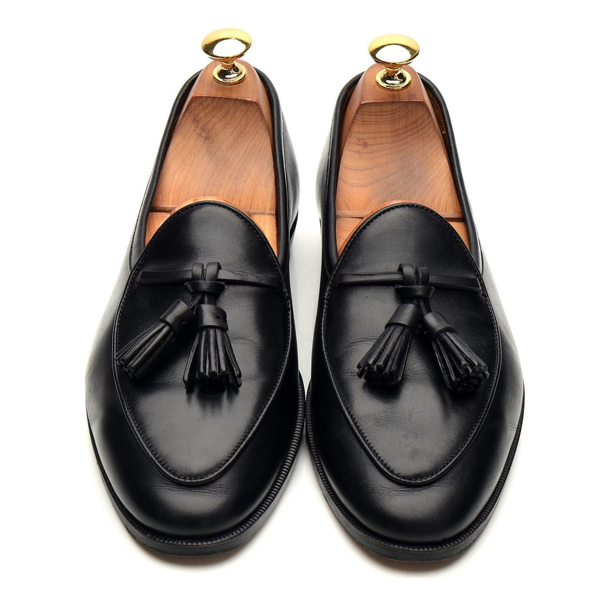 &#39;Grand Conti&#39; Black Leather Tassel Loafers UK 5 / UK 5.5