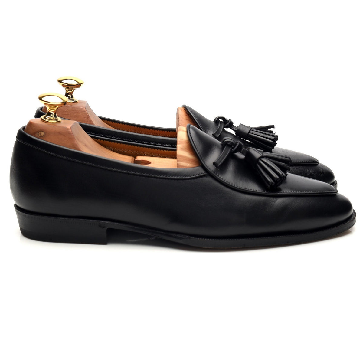 &#39;Grand Conti&#39; Black Leather Tassel Loafers UK 5 / UK 5.5