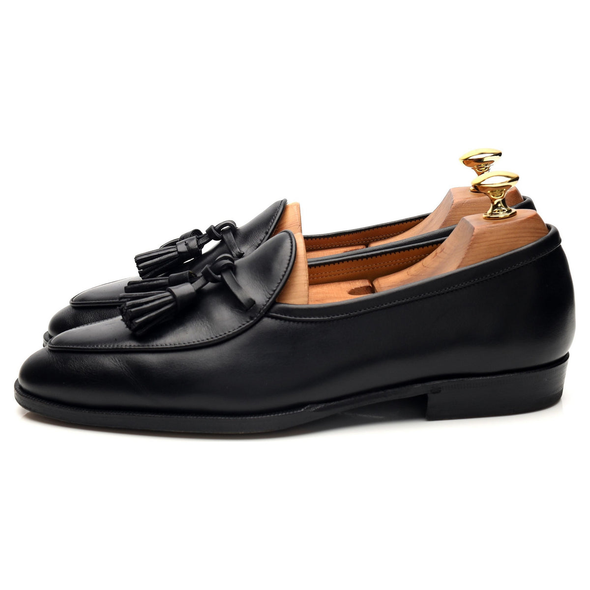 &#39;Grand Conti&#39; Black Leather Tassel Loafers UK 5 / UK 5.5
