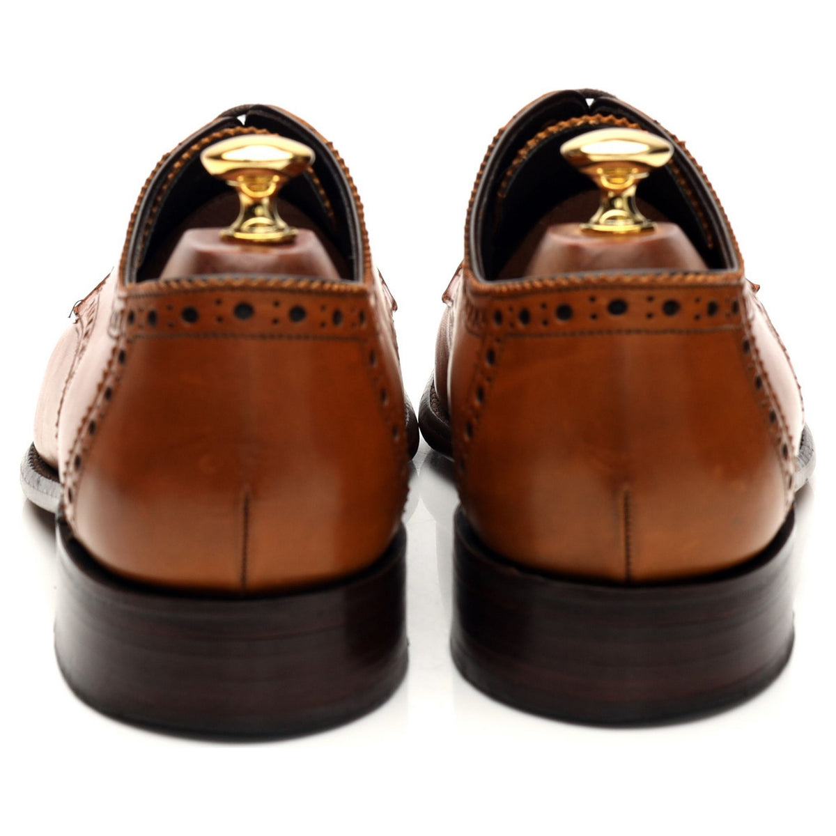 1880 &#39;Byron&#39; Tan Brown Leather Derby Brogues UK 8 F