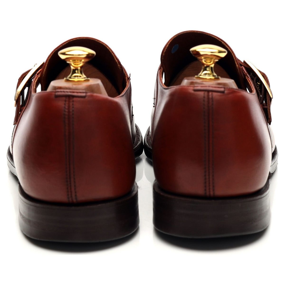 &#39;Presley&#39; Tan Brown Leather Monk Strap UK 10.5 F