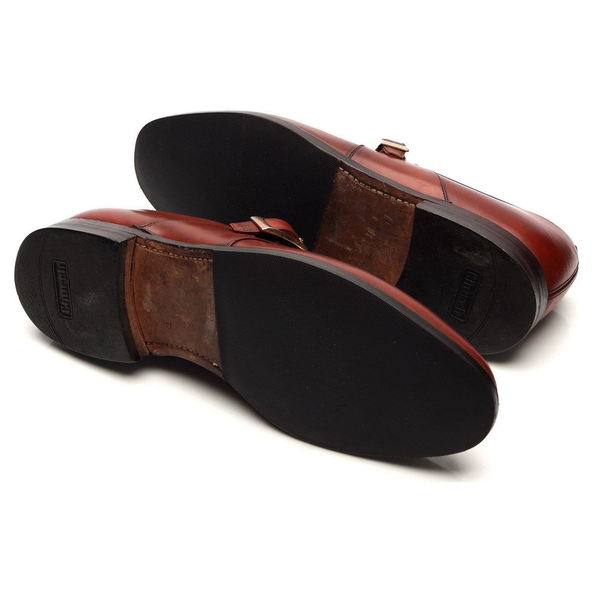 &#39;Presley&#39; Tan Brown Leather Monk Strap UK 10.5 F