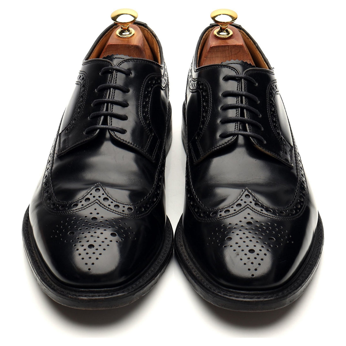 &#39;Royal Brogue&#39; Black Leather Derby Brogues UK 9