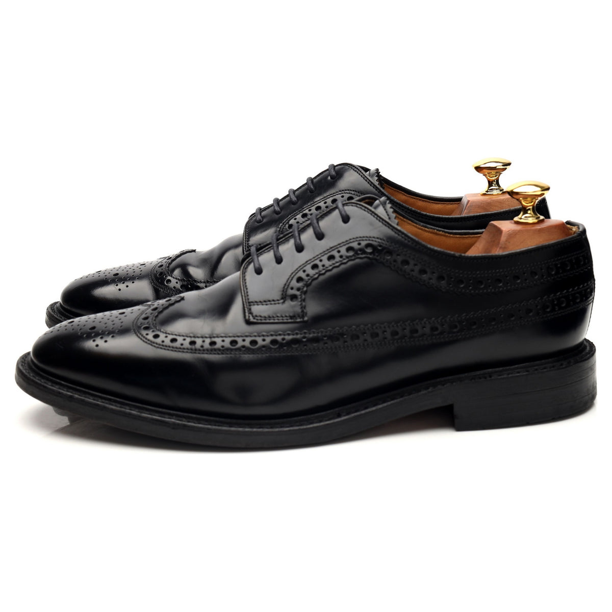&#39;Royal Brogue&#39; Black Leather Derby Brogues UK 9