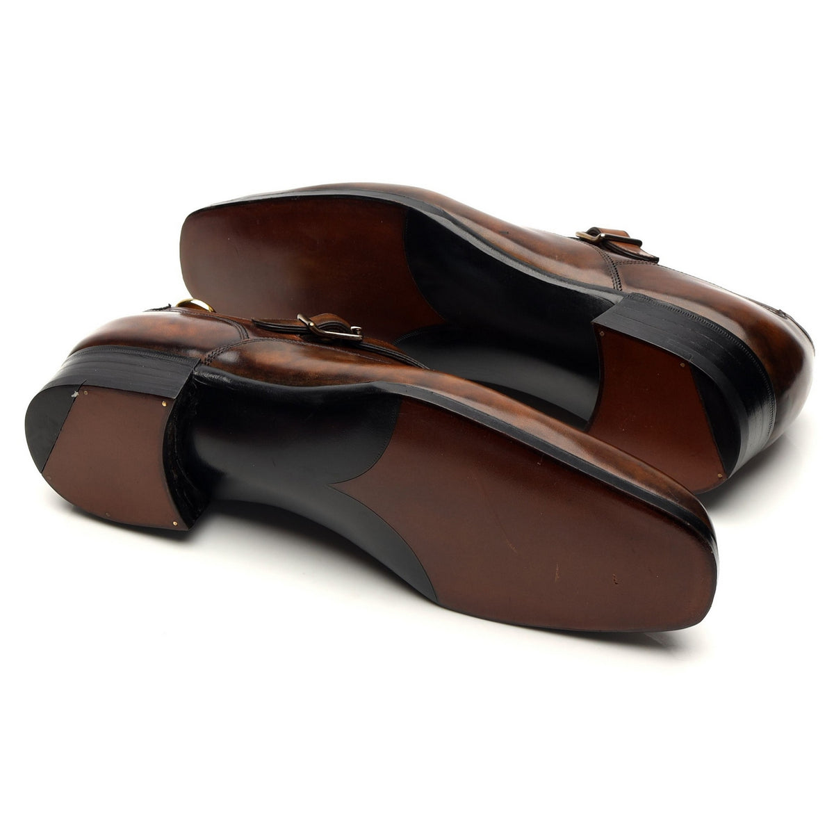 Bespoke Brown Museum Leather Monk Strap UK 6 / UK 6.5 E