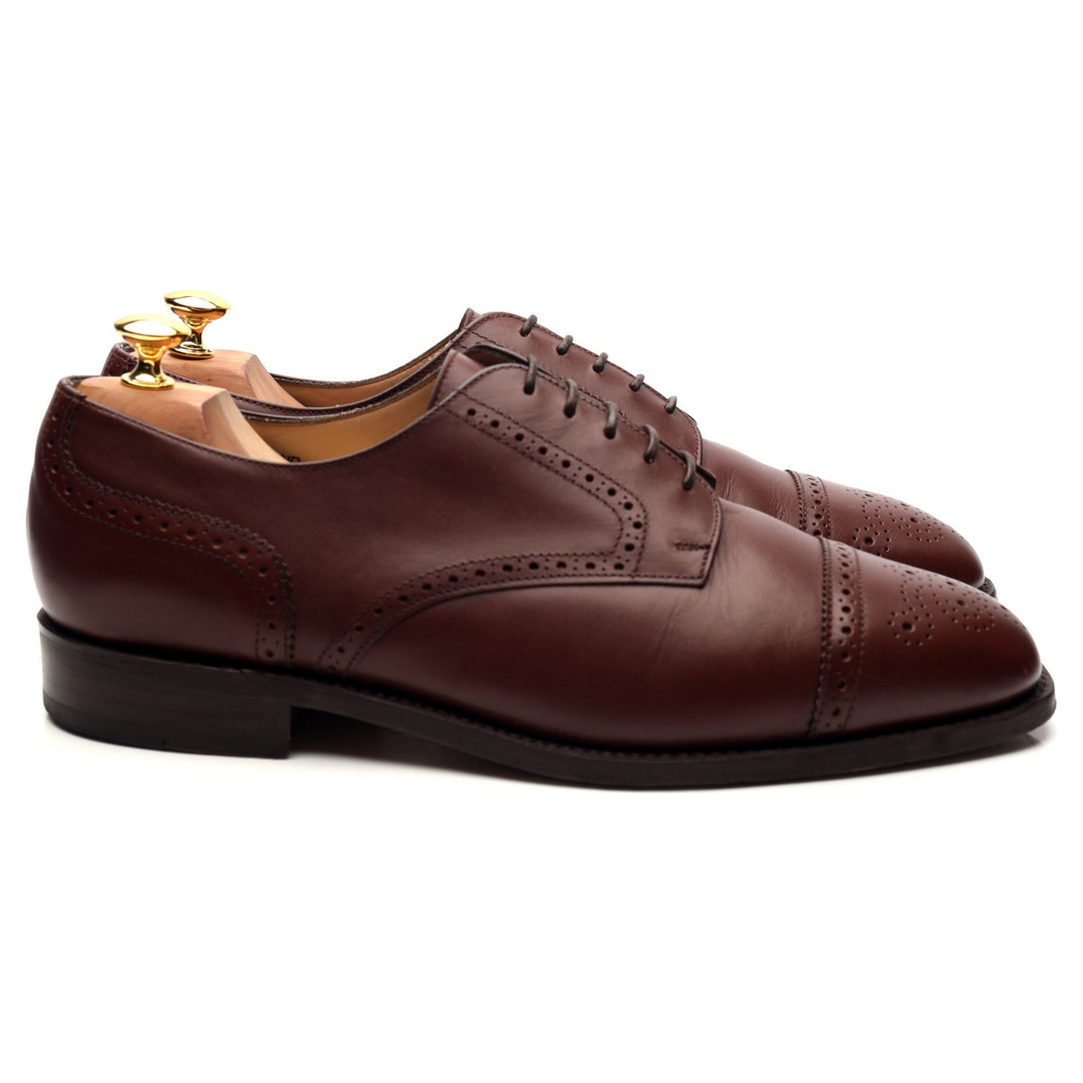 &#39;Guildford&#39; Brown Leather Cap Toe Derby UK 10.5 H