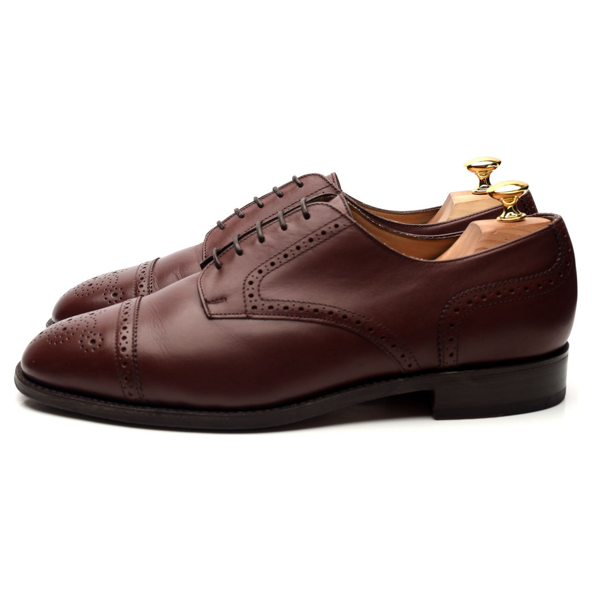 &#39;Guildford&#39; Brown Leather Cap Toe Derby UK 10.5 H