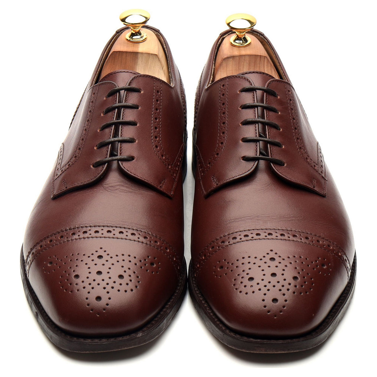 &#39;Guildford&#39; Brown Leather Cap Toe Derby UK 10.5 H