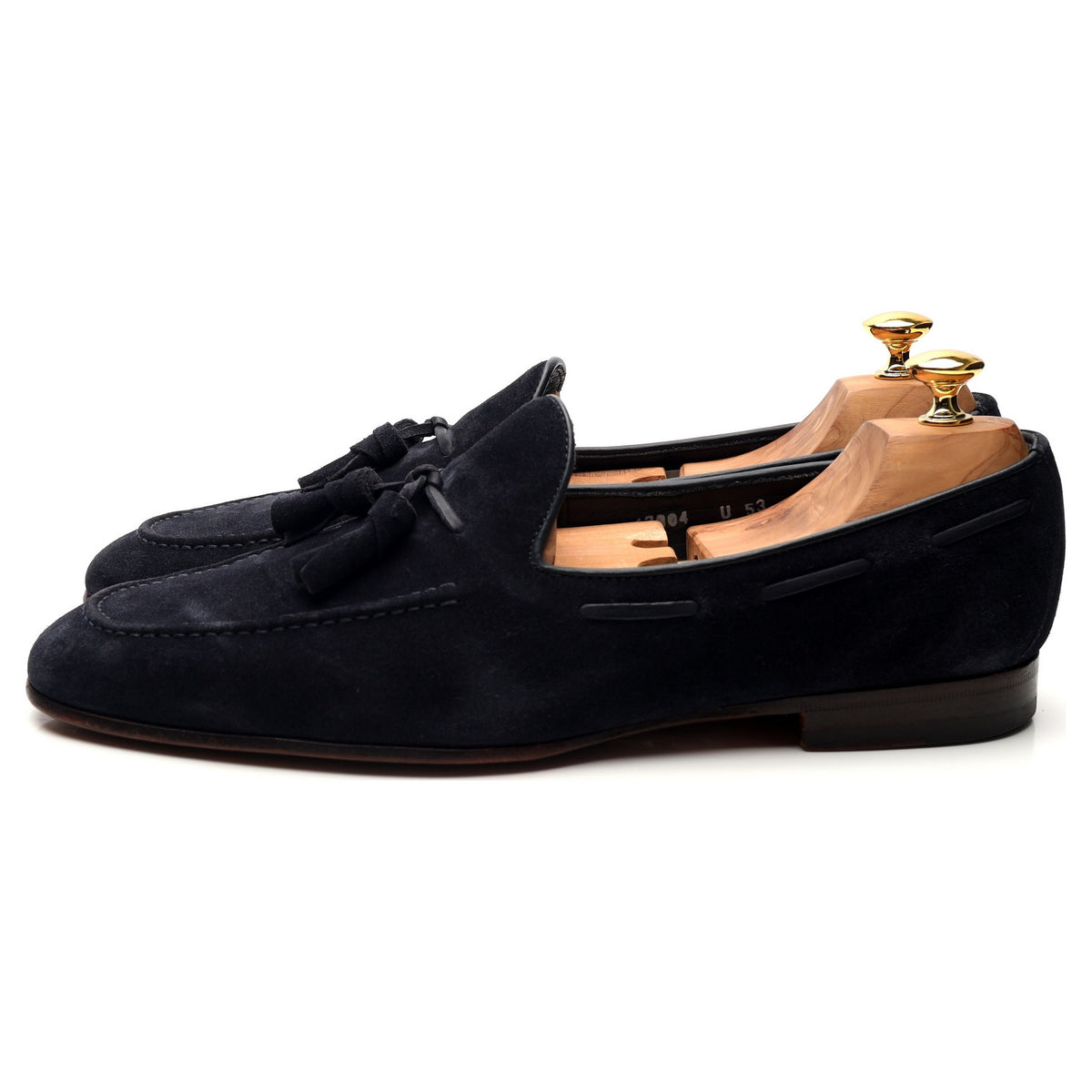 Navy Blue Suede Tassel Loafers UK 10 F