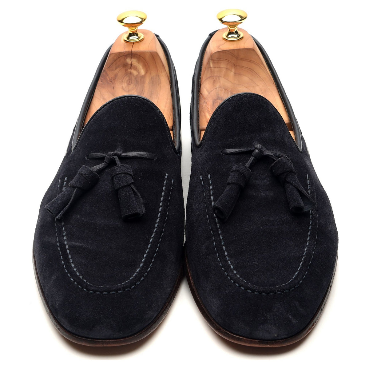 Navy Blue Suede Tassel Loafers UK 10 F