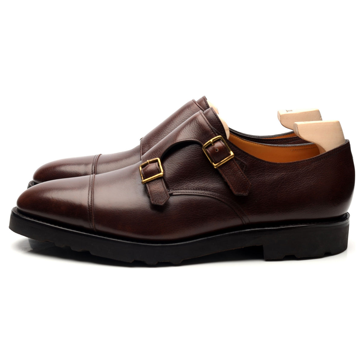 &#39;William&#39; Brown Leather Double Monk Strap UK 10.5 E