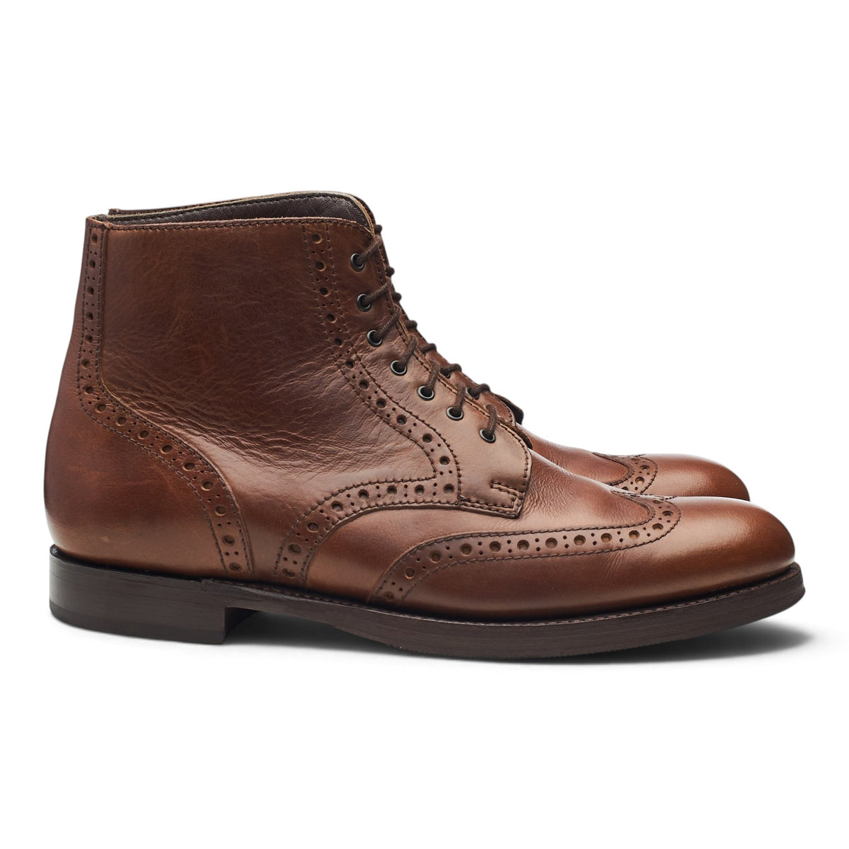 'Butcher' Brown Leather Brogue Boots UK 8.5 F