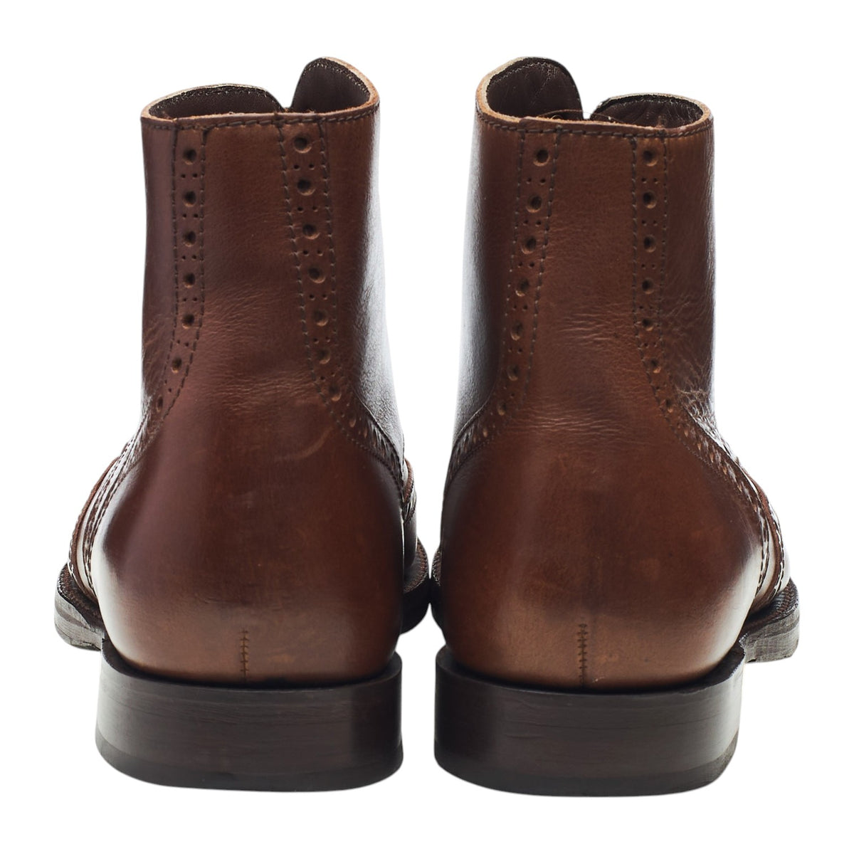 'Butcher' Brown Leather Brogue Boots UK 8.5 F