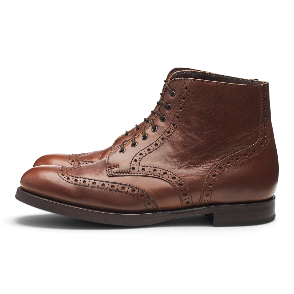'Butcher' Brown Leather Brogue Boots UK 8.5 F