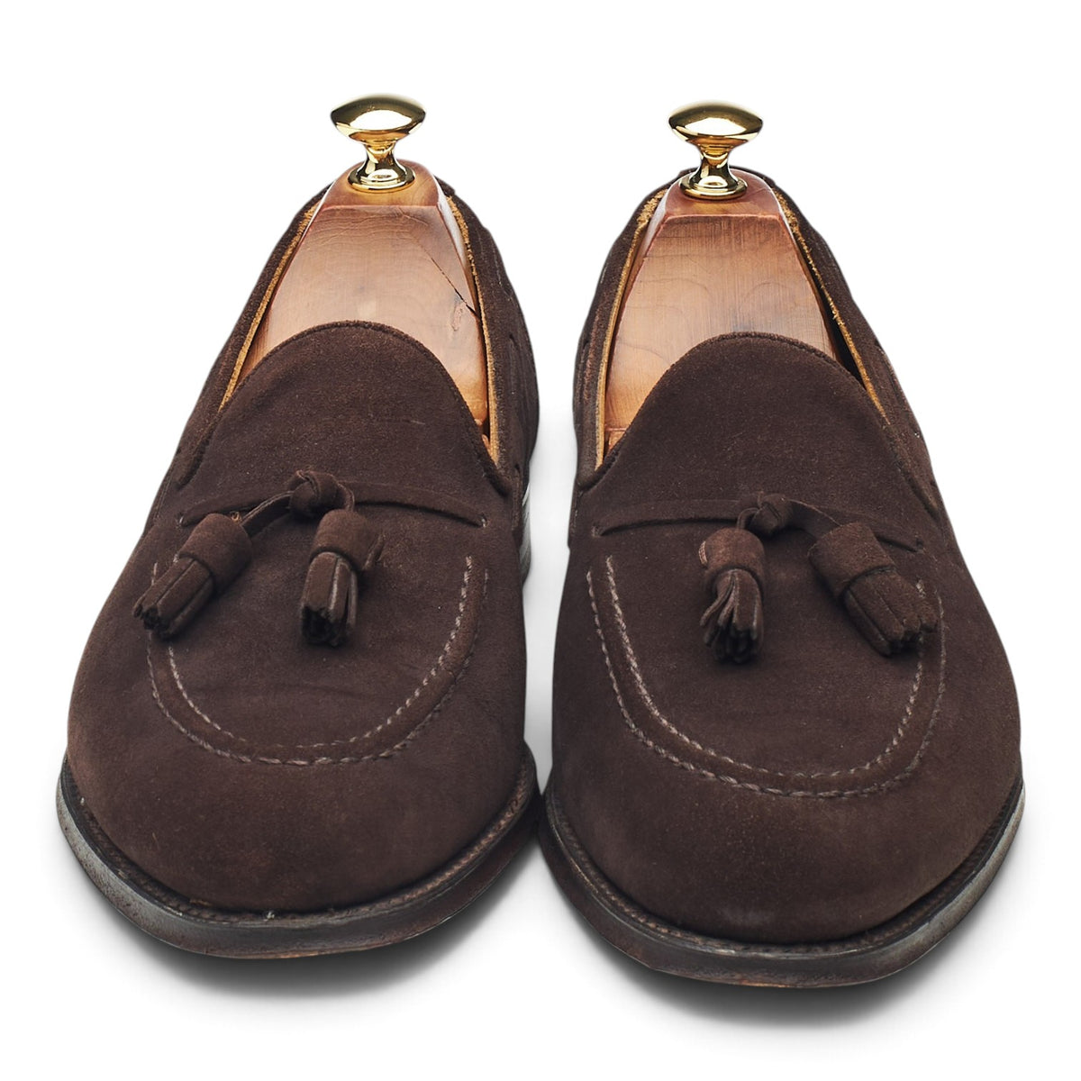 PWVC 'Harry' Dark Brown Suede Tassel Loafers UK 9 F