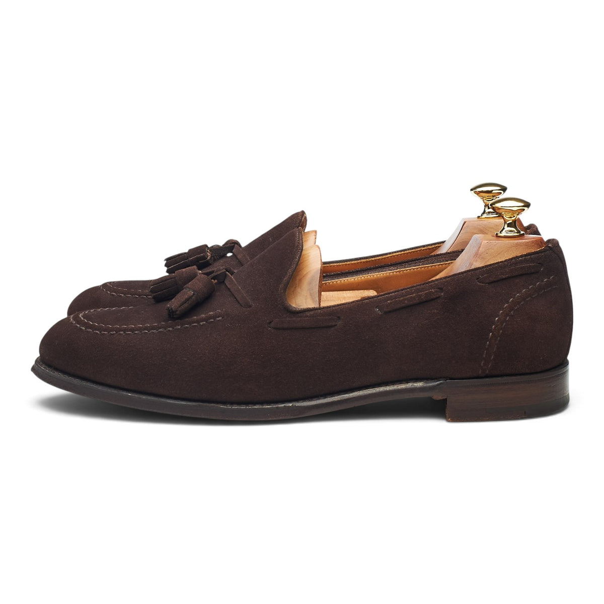PWVC 'Harry' Dark Brown Suede Tassel Loafers UK 9 F