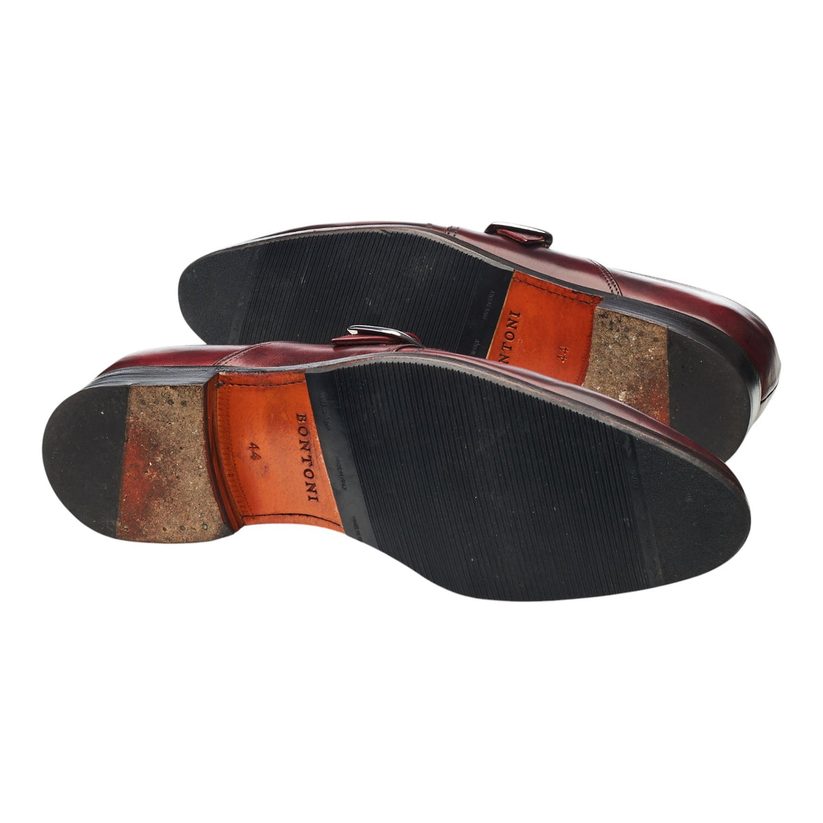 Burgundy Museum Leather Monk Strap UK 10 EU 44