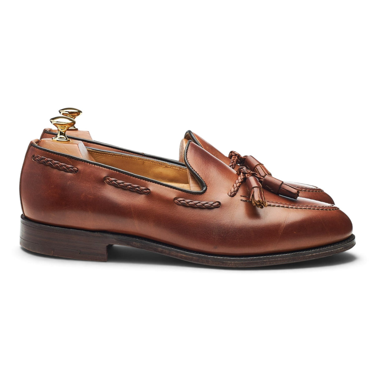 Shipton & Heneage 'Lamport' Tan Brown Leather Tassel Loafers UK 9.5 EX