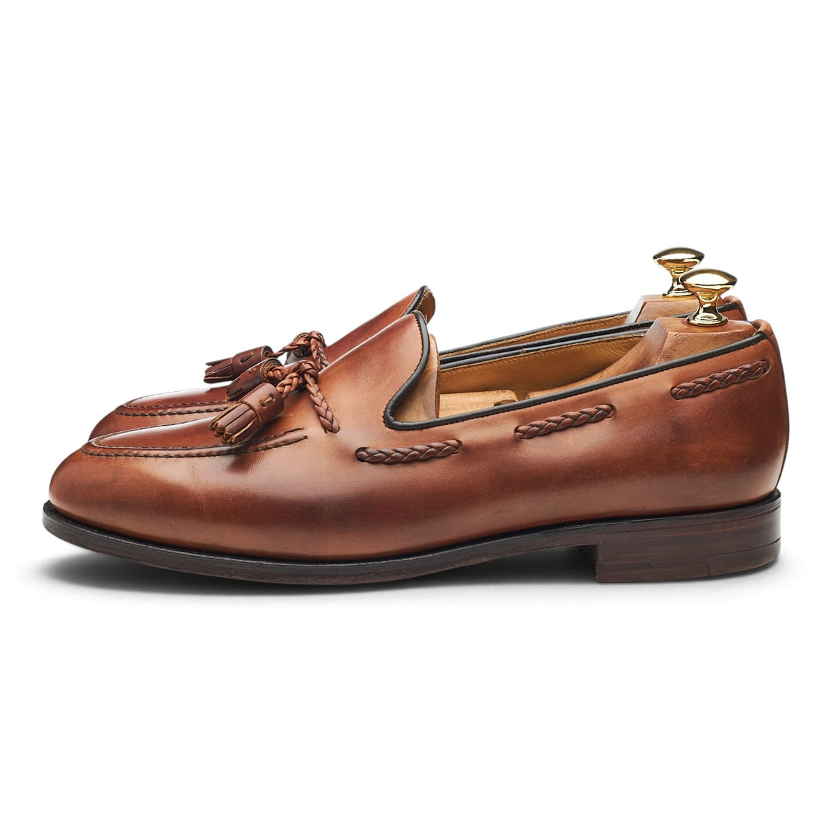 Shipton & Heneage 'Lamport' Tan Brown Leather Tassel Loafers UK 9.5 EX
