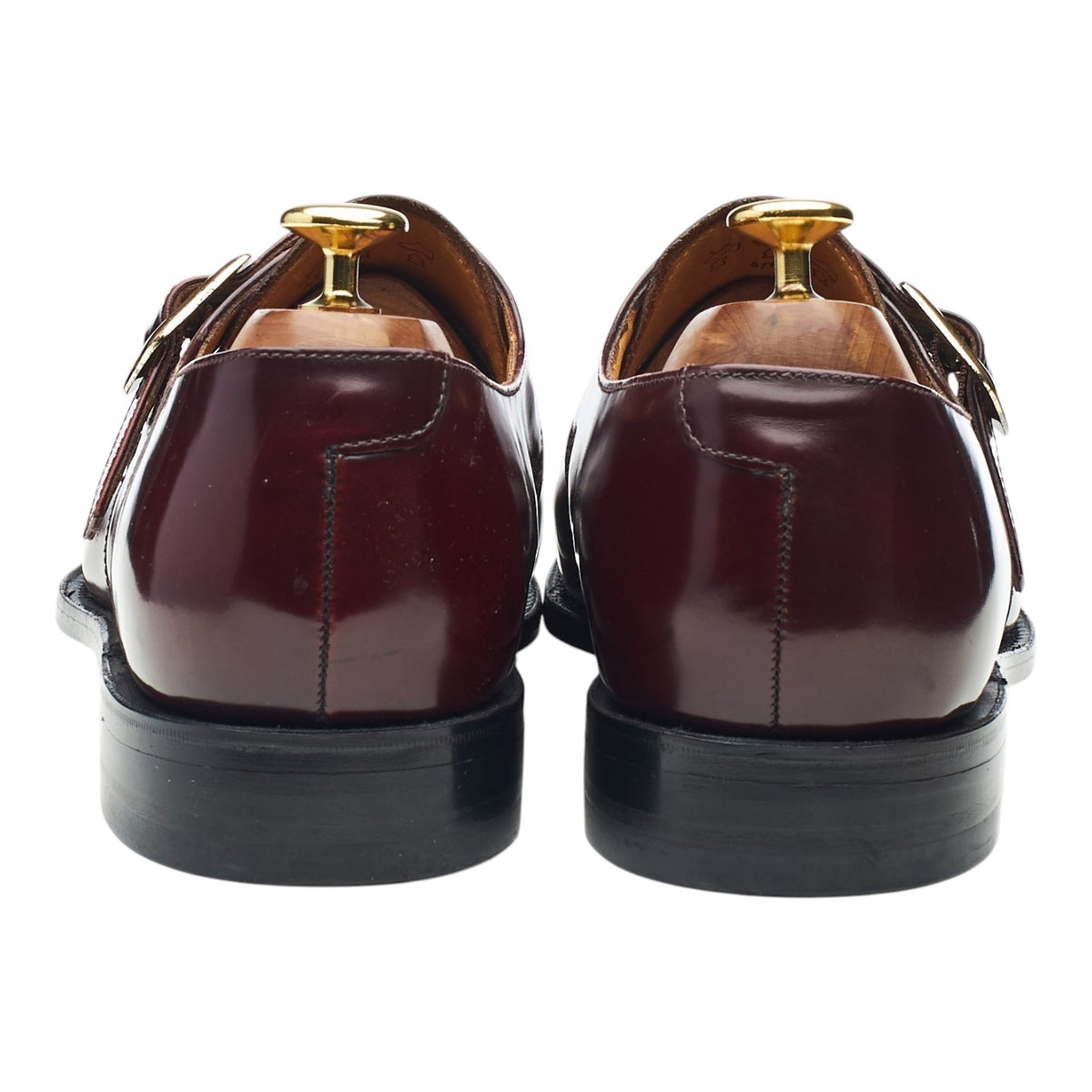 'Cardiff' Burgundy Leather Monk Strap UK 8.5 F