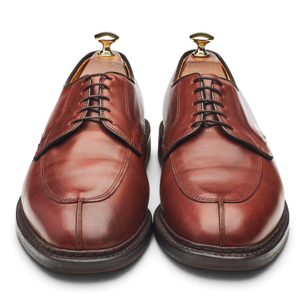Tan Brown Leather Split Toe Derby UK 8.5 US 9 EEE