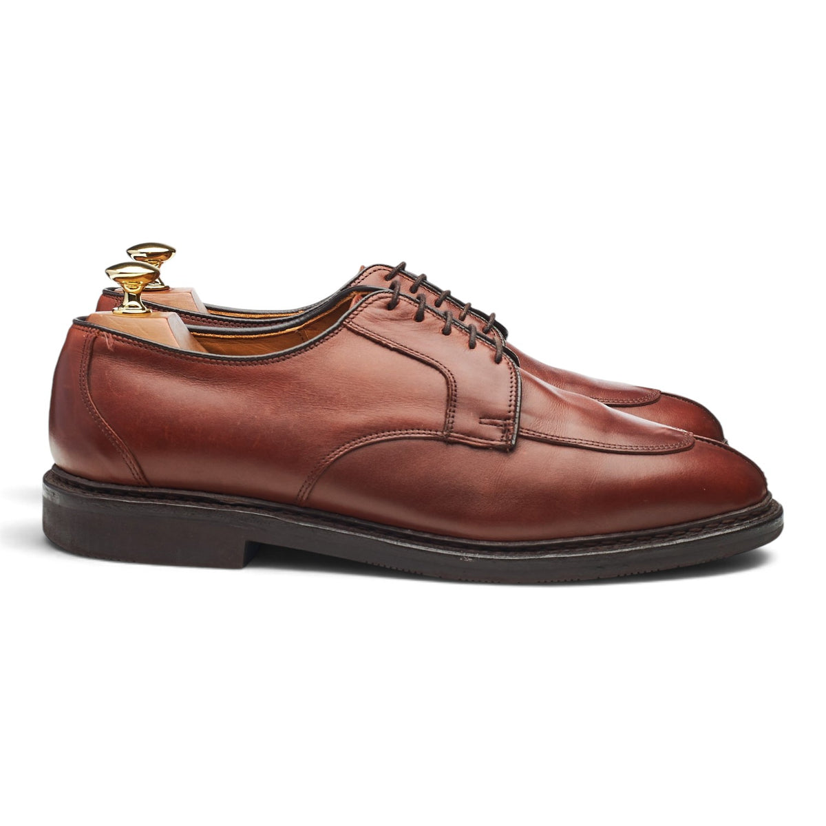 Tan Brown Leather Split Toe Derby UK 8.5 US 9 EEE