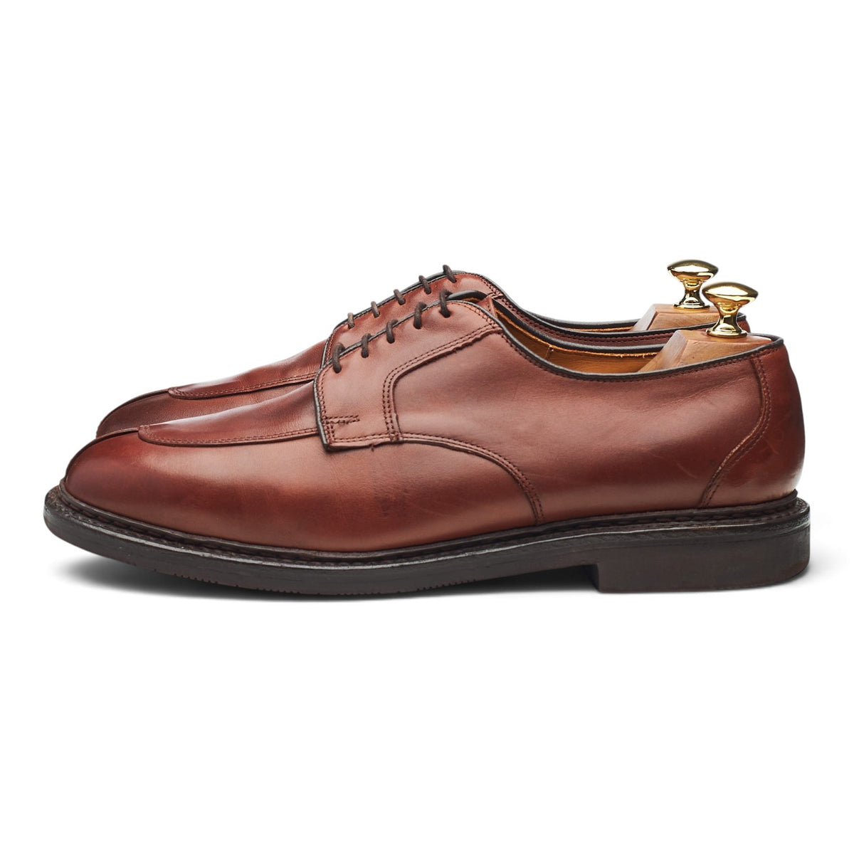 Tan Brown Leather Split Toe Derby UK 8.5 US 9 EEE