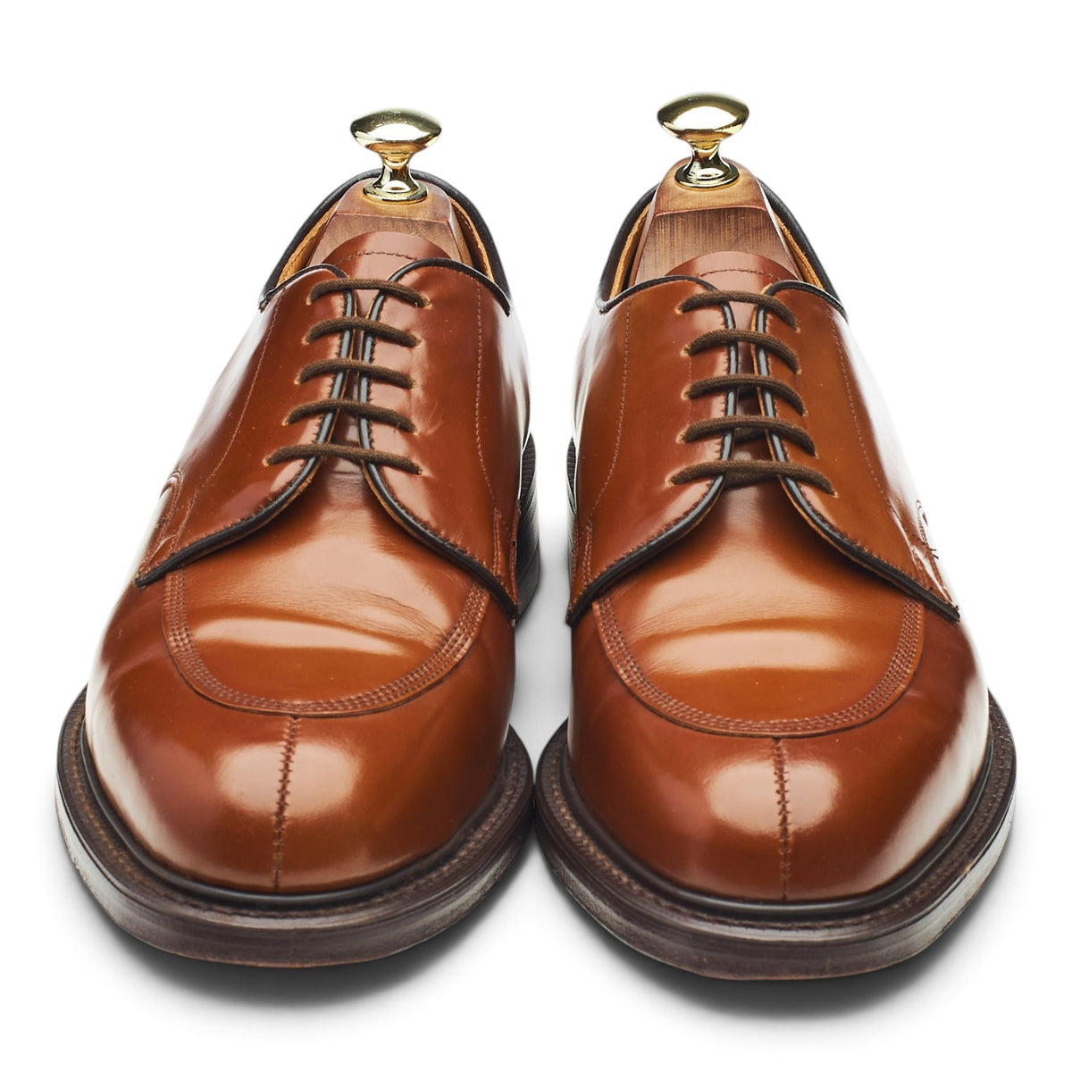 'Belvoir' Tan Brown Leather Split Toe Derby UK 7.5 F