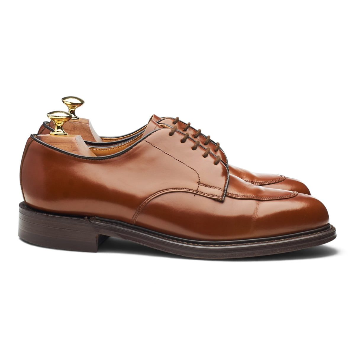 'Belvoir' Tan Brown Leather Split Toe Derby UK 7.5 F