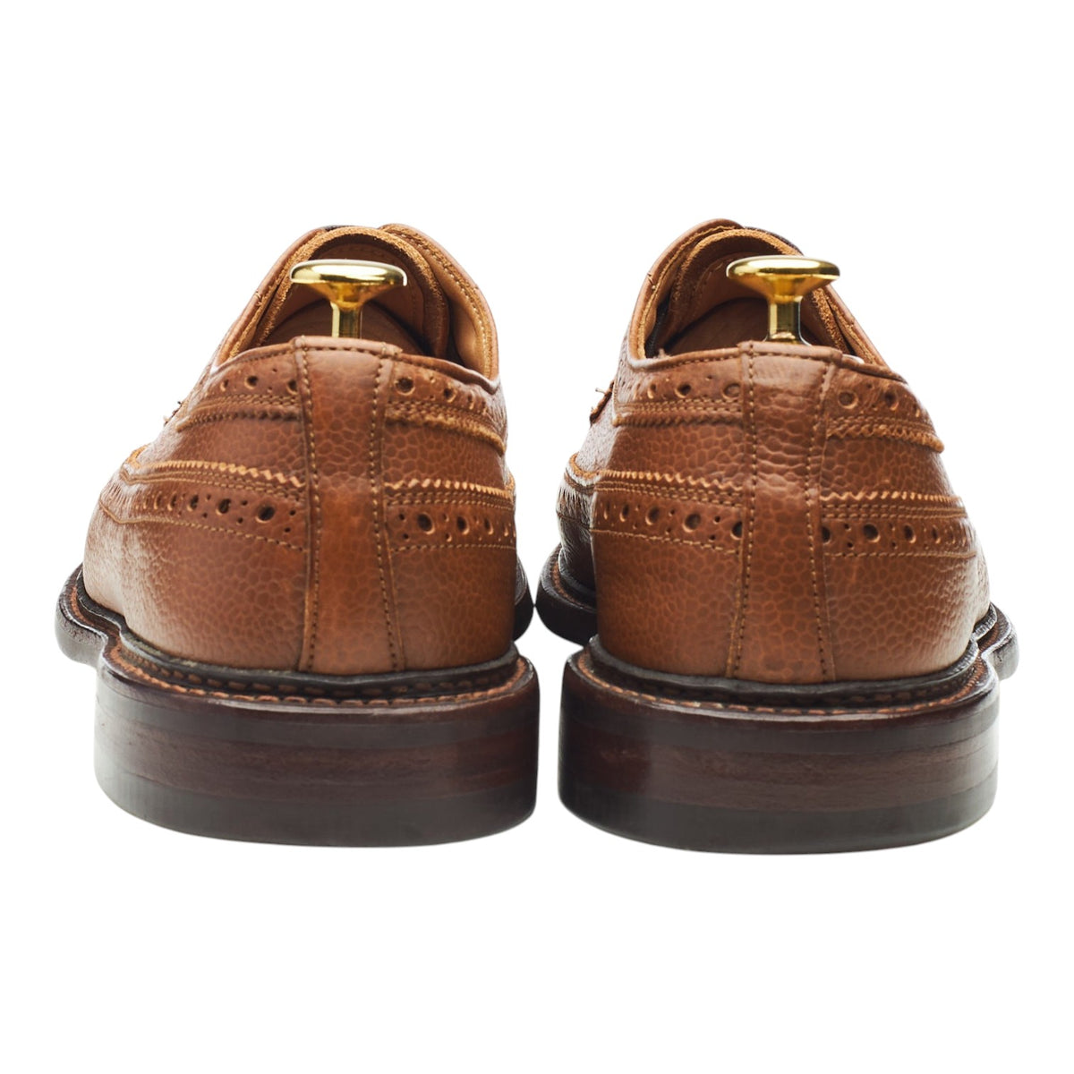 'Fulton' Tan Brown Grain Leather Derby Brogues UK 8