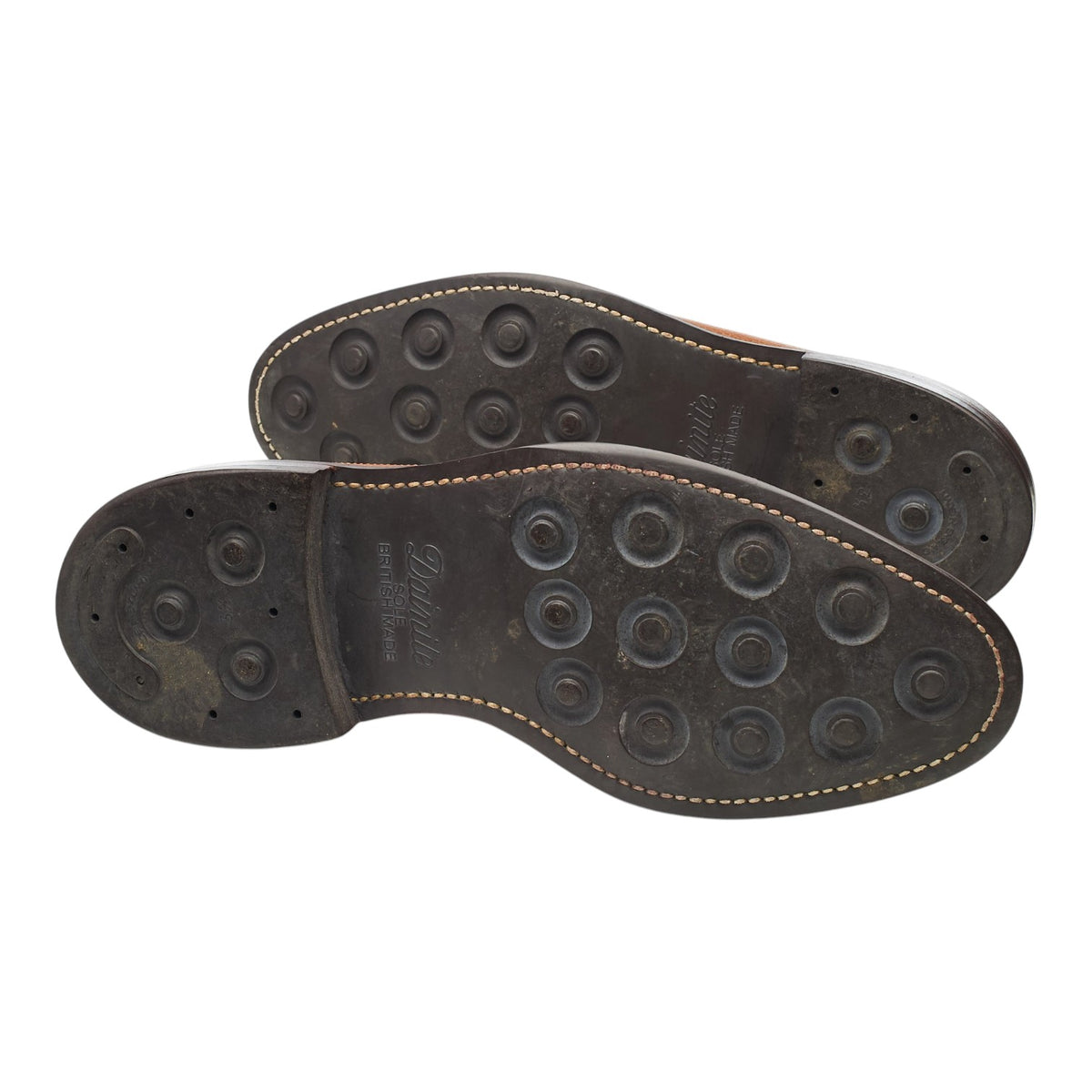 'Fulton' Tan Brown Grain Leather Derby Brogues UK 8