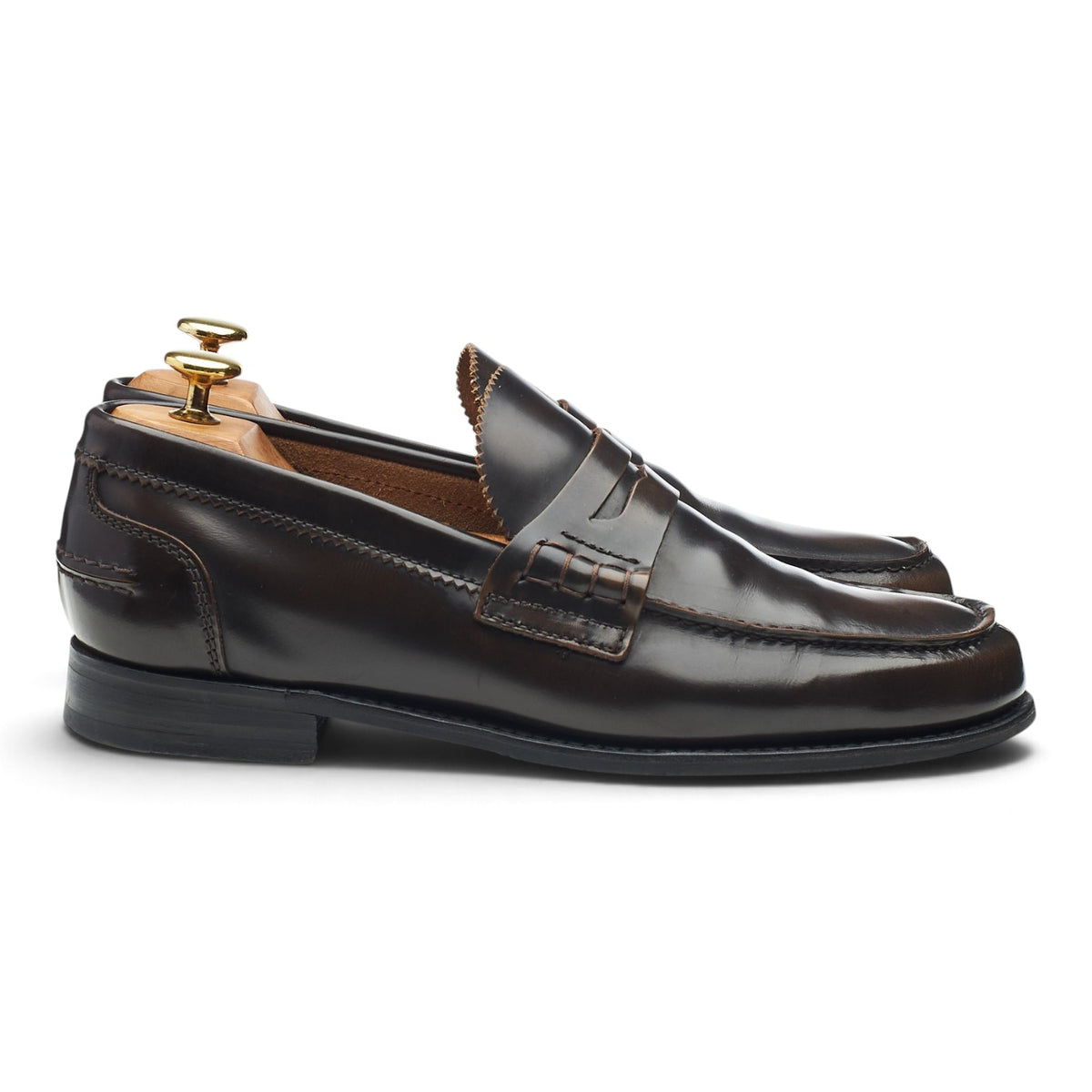 'Dover' Dark Brown Leather Loafers UK 7 F