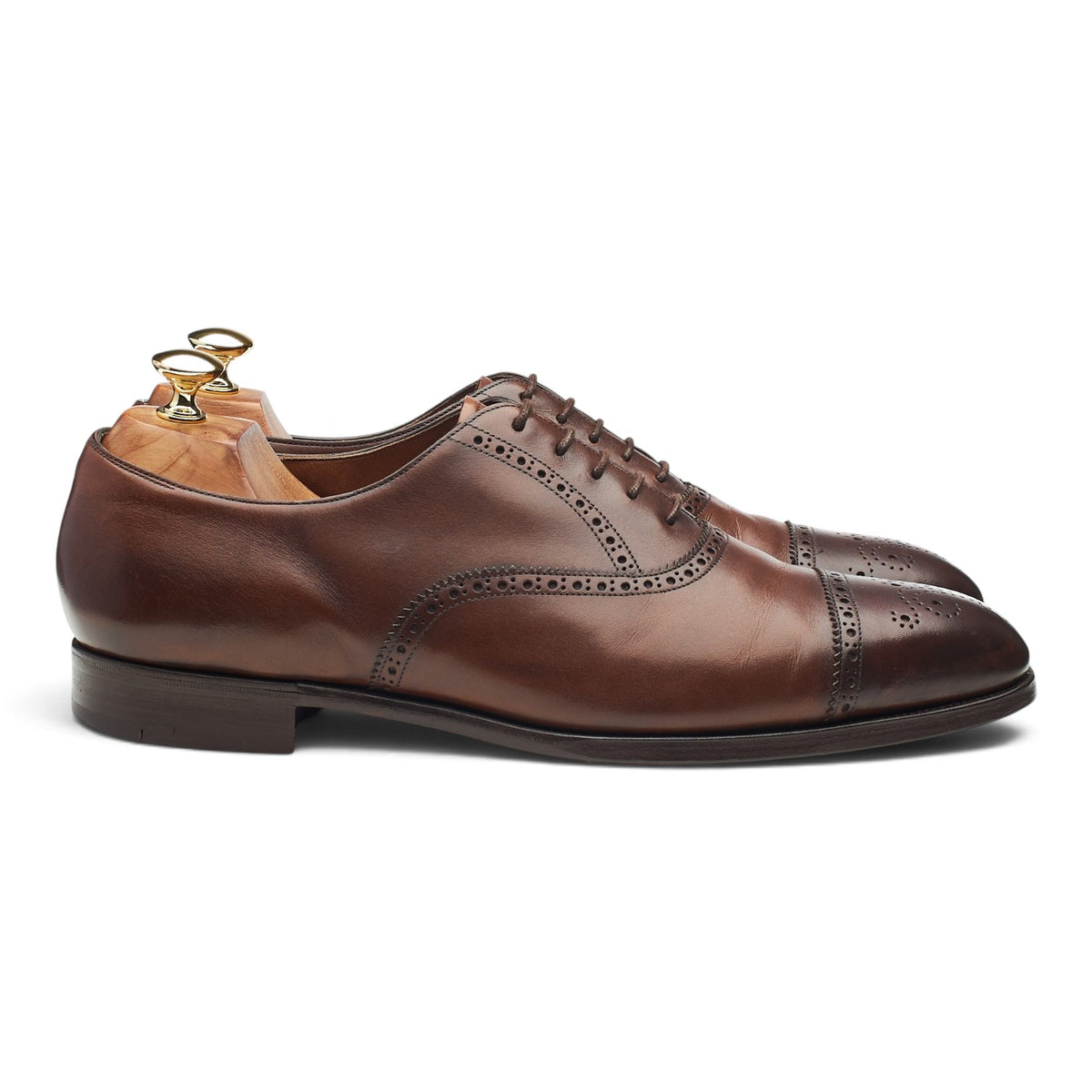 'Asquith' Dark Brown Leather Oxford Brogue UK 10 F