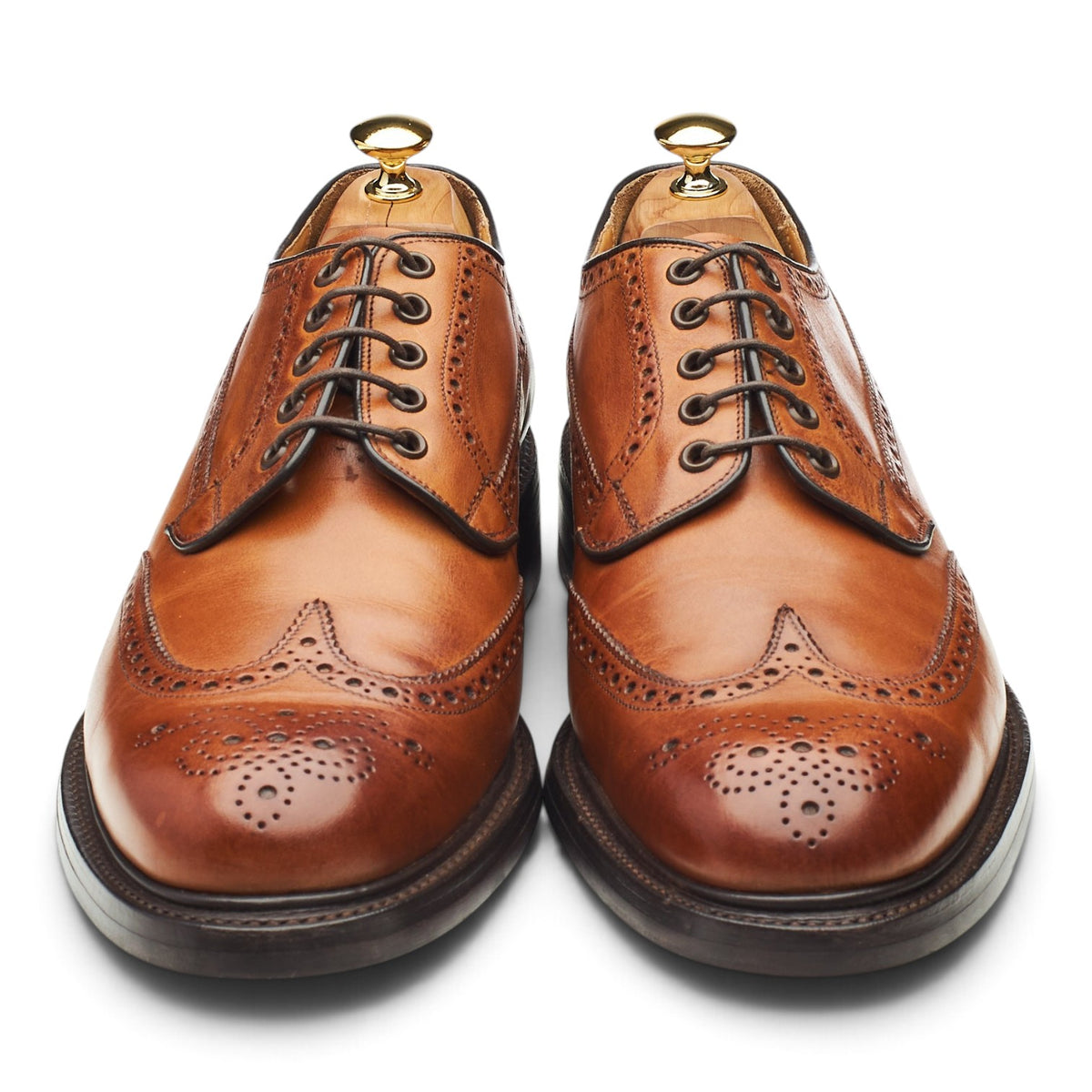 'Hamilton' Tan Brown Leather Derby Brogues UK 11 F