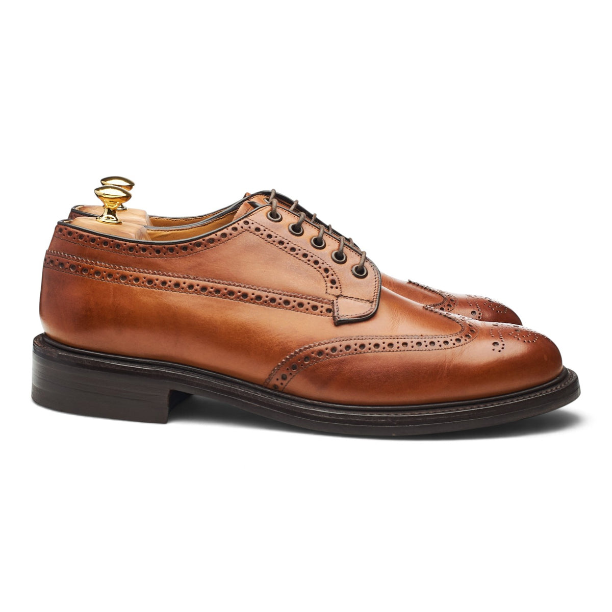 'Hamilton' Tan Brown Leather Derby Brogues UK 11 F
