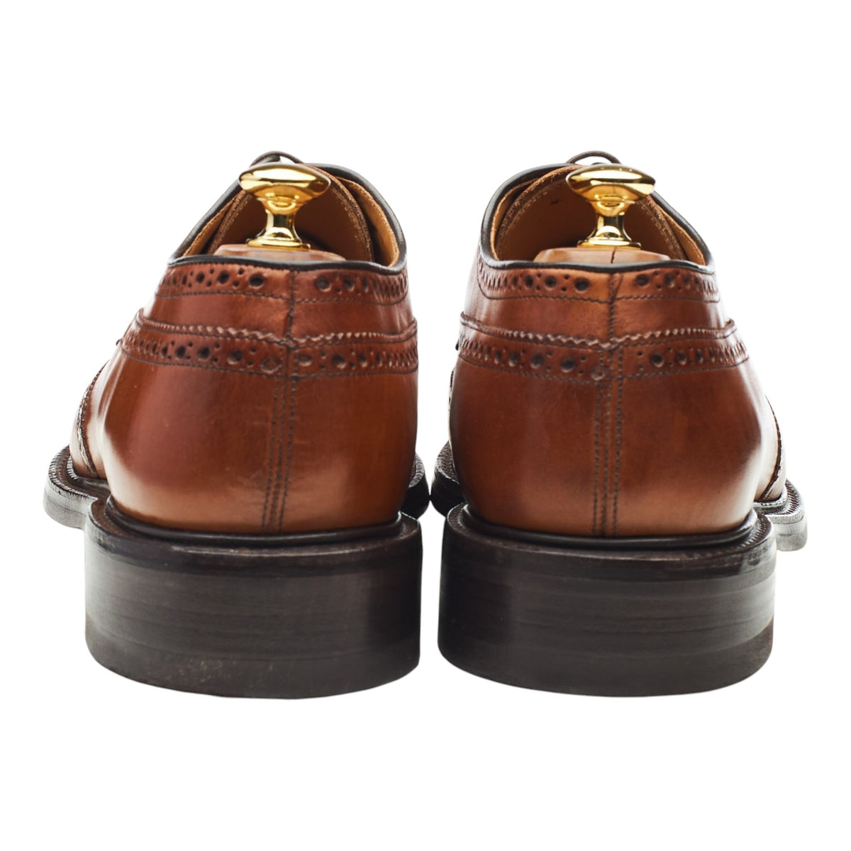'Hamilton' Tan Brown Leather Derby Brogues UK 11 F