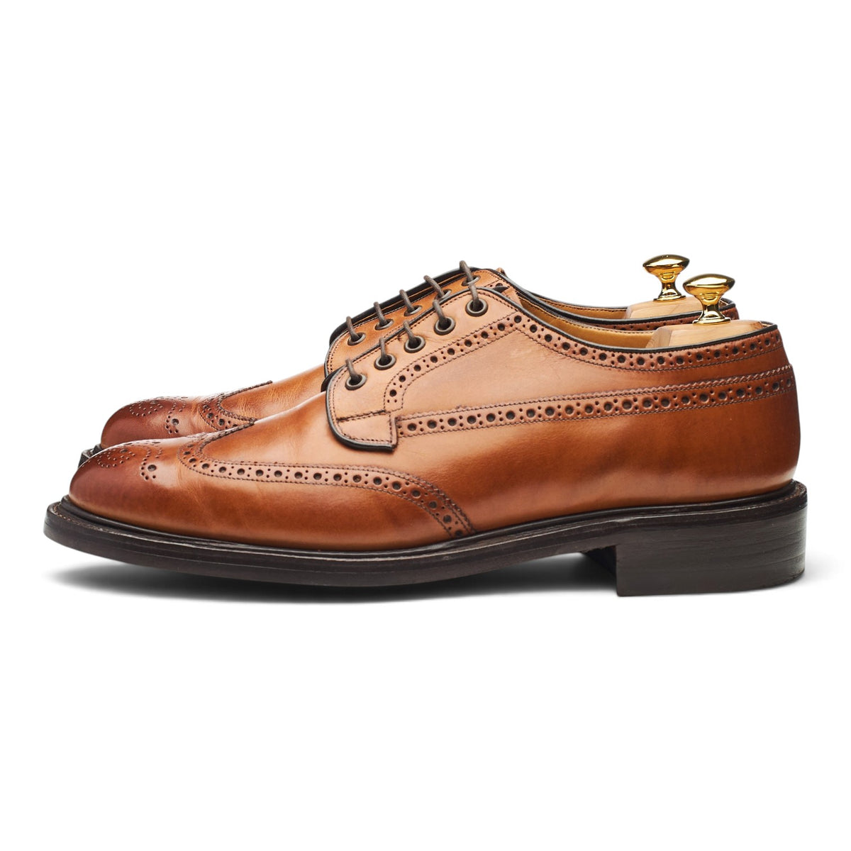 'Hamilton' Tan Brown Leather Derby Brogues UK 11 F