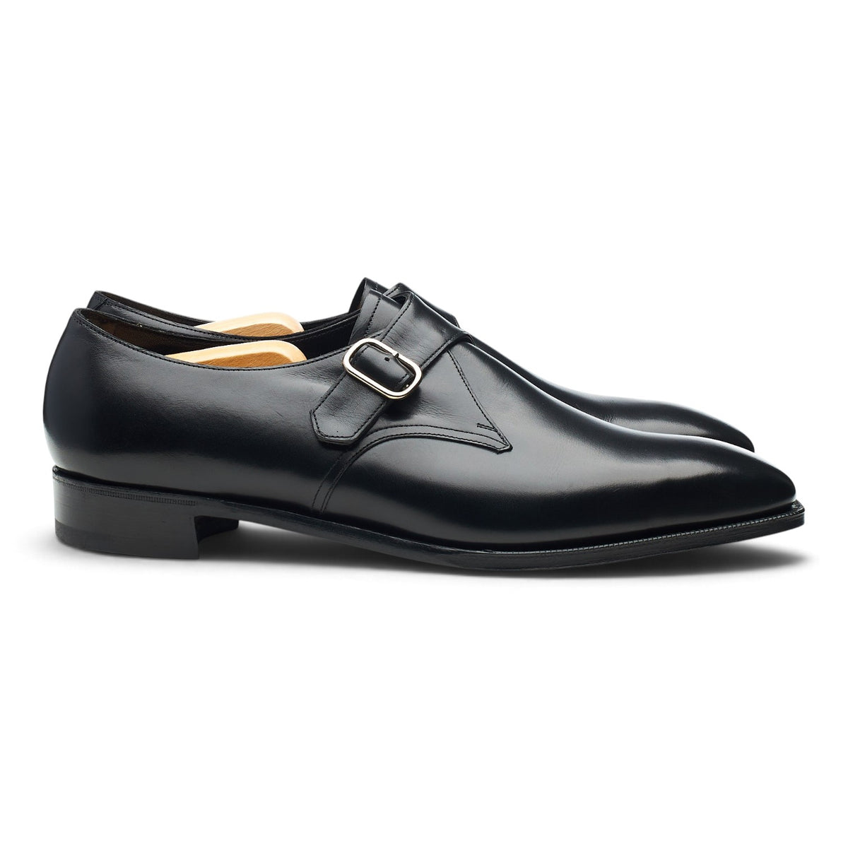 'Chow' Black Leather Monk Strap UK 10.5 D