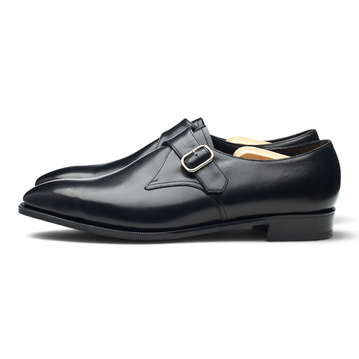 'Chow' Black Leather Monk Strap UK 10.5 D