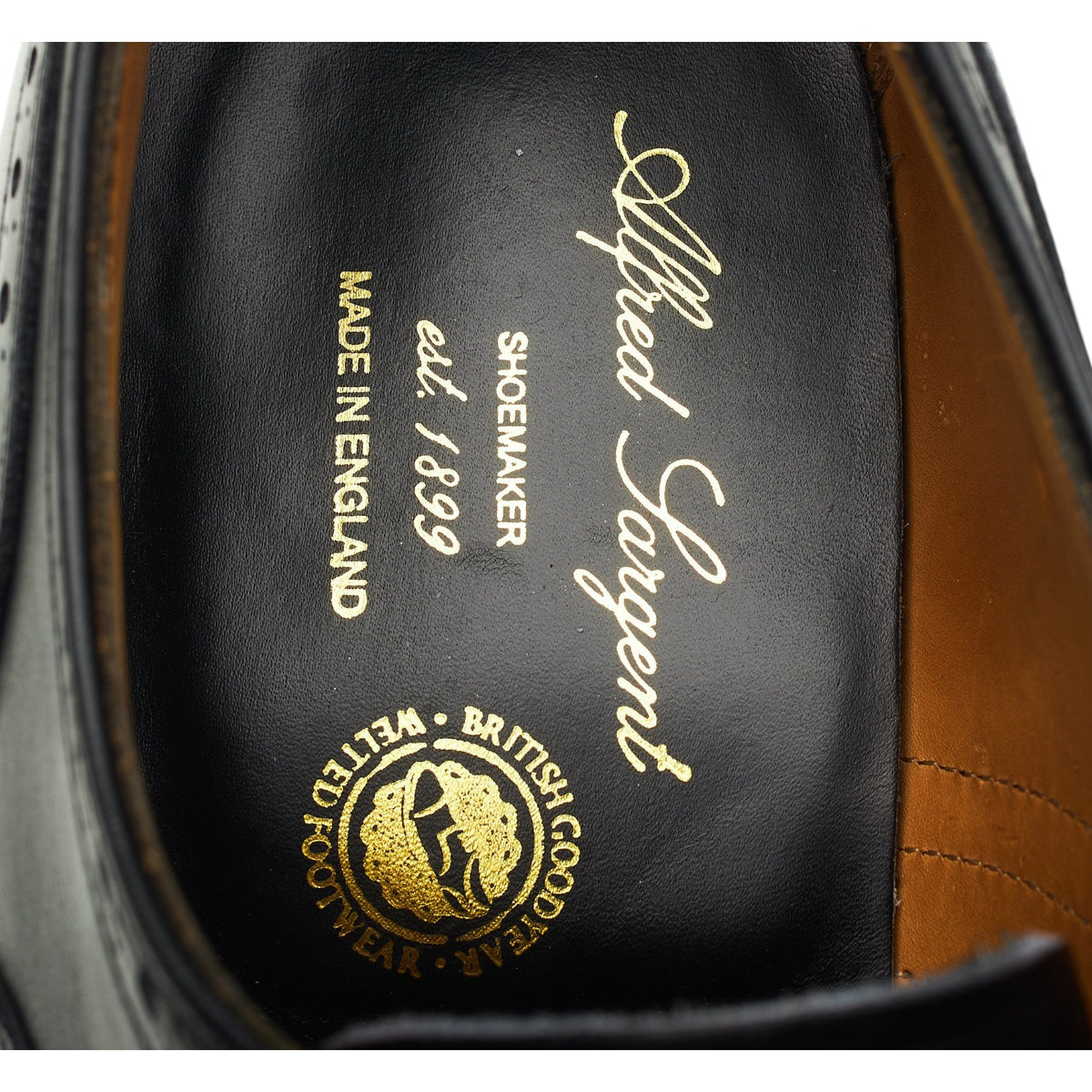 'Dingley' Black Leather Oxford Brogues UK 9 FX